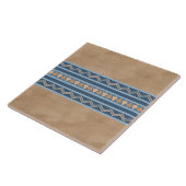 Zuidwestelijke Stijl Blauw en Bruin Geometrisch Pa Tegeltje (Zijkant)