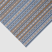 Zuidwestelijke Stijl Blauw en Bruin Geometrisch Pa Tissuepapier (Detail)