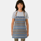 Zuidwestelijke Stijl Blauw & Tan Geometrisch Ontwe Schort (Insitu)