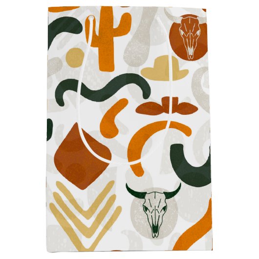 Zuidwestelijke stijl cactus stier schedel cowboy p medium cadeauzakje (Voorkant)