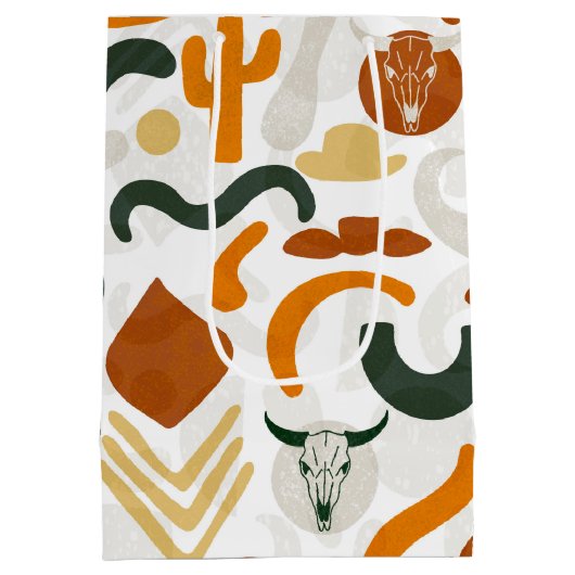 Zuidwestelijke stijl cactus stier schedel cowboy p medium cadeauzakje (Achterkant)