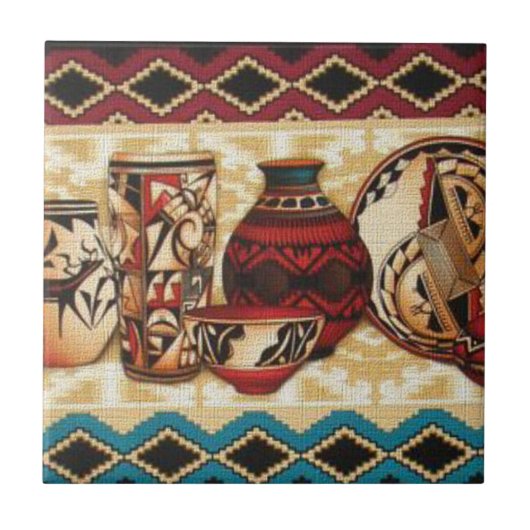 Zuidwestelijke Stijl Pattern Tegel Tegeltje (Voorkant)