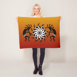 Zuidwestelijke Sunset Kokopelli Tribal Woestijn Fleece Deken