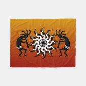 Zuidwestelijke Sunset Kokopelli Tribal Woestijn Fleece Deken (Voorkant (Horizontaal))
