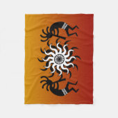 Zuidwestelijke Sunset Kokopelli Tribal Woestijn Fleece Deken (Voorkant)