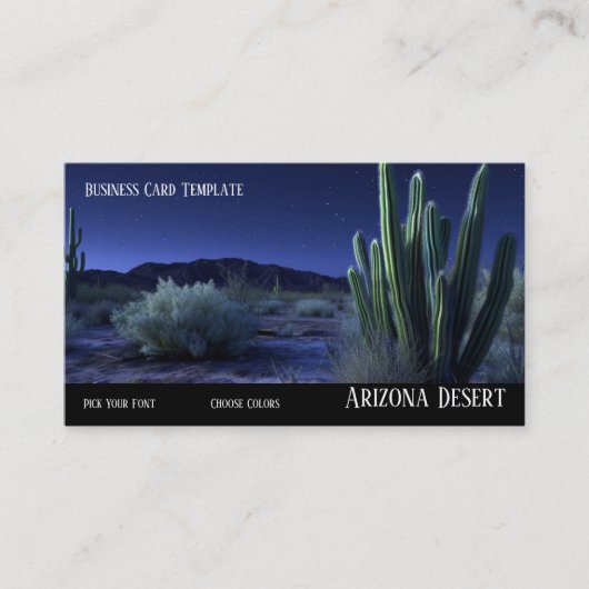 Zuidwestelijke Sunset Night Desert Visitekaartje (Voorkant)