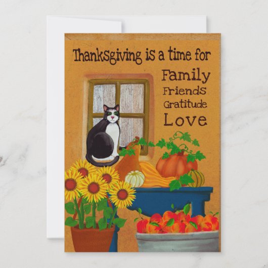 Zuidwestelijke Thanksgiving met Cat Feestdagenkaart (Voorkant)