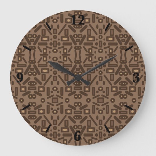 Zuidwestelijke Tribal Abstract Pattern Art Design Grote Klok (Voorkant)