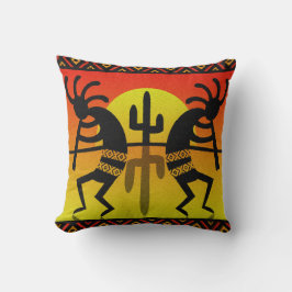 Zuidwestelijke Tribal Cactus Kokopelli Design Kussen