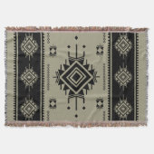 Zuidwestelijke Tribal Geometrische Geweven Tapijt  Deken (Voorkant)