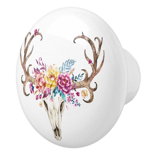 Zuidwestelijke Tribal Skull 3 Keramische Knop (Rechts)