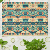 Zuidwestelijke Tribal Turquoise Theedoek (Gevouwen)