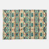 Zuidwestelijke Tribal Turquoise Theedoek (Horizontaal)