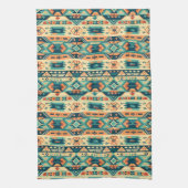 Zuidwestelijke Tribal Turquoise Theedoek (Verticaal)