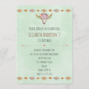 Zuidwestelijke Tribale Boho Thema Verjaardagsuitno Kaart