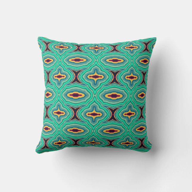 Zuidwestelijke Tropische Boho Chic Geode Patroon K Kussen (Achterkant)