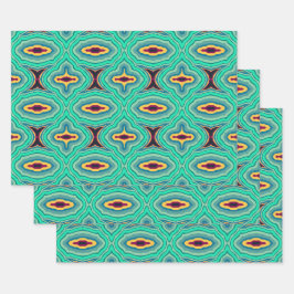 Zuidwestelijke Tropische Boho Chique Geode Patroon Inpakpapier Vel