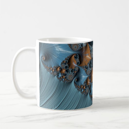 Zuidwestelijke Turquoise Fractal Art Koffiemok (Links)