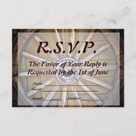 Zuidwestelijke Wagon Wheel Weddenschap RSVP-kaart RSVP Kaartje