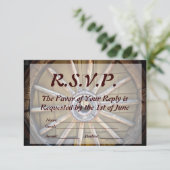 Zuidwestelijke Wagon Wheel Weddenschap RSVP-kaart RSVP Kaartje (Staand voorkant)
