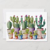 Zuidwestelijke waterverf cactus succulenten in pot kaart (Voorkant)