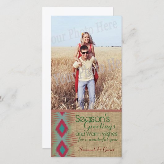 Zuidwestelijke Weave Kerstgroet Feestdagenkaart (Voorkant / Achterkant)