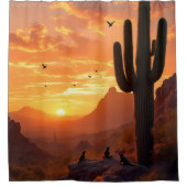 Zuidwestelijke woestijn bij zonsondergang douchegordijn (Voorkant)