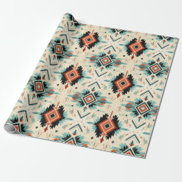 Zuidwestelijke woestijn blauw Adobo terracotta pat Cadeaupapier