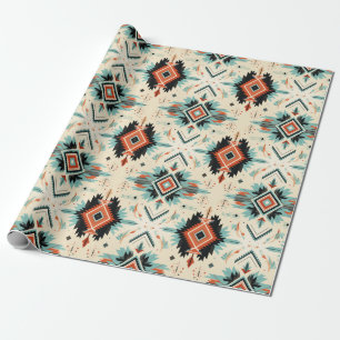 Zuidwestelijke woestijn blauw Adobo terracotta pat Cadeaupapier