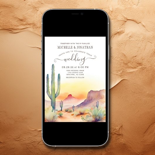 Zuidwestelijke woestijn Cactus Alles in één bruilo Kaart