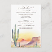 Zuidwestelijke woestijn cactus bruiloft details informatiekaartje (Voorkant)