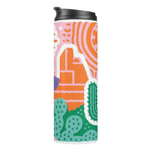 Zuidwestelijke Woestijn Cactus Grafiek Thermosbeker (Geroteerd rechts)