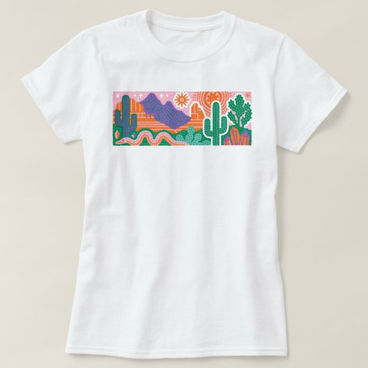 Zuidwestelijke Woestijn Cactus Grafisch T-shirt (Design voorkant)