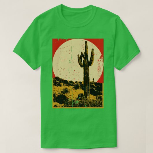 Zuidwestelijke Woestijn Cactus Sunset T-shirt (Design voorkant)