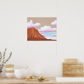 Zuidwestelijke woestijn en Mesa Minimalistische ku Poster (Keuken)