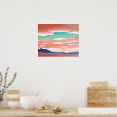 Zuidwestelijke woestijn en Sky minimalistische kun Poster (Keuken)