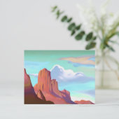 Zuidwestelijke woestijn met bergen minimalistische briefkaart (Staand voorkant)