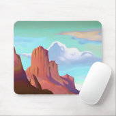 Zuidwestelijke woestijn met bergen minimalistische muismat (Met muis)