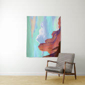 Zuidwestelijke woestijn met bergen minimalistische wandkleed (In situ)