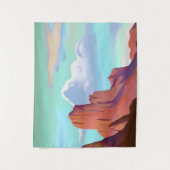 Zuidwestelijke woestijn met bergen minimalistische wandkleed (Voorkant)