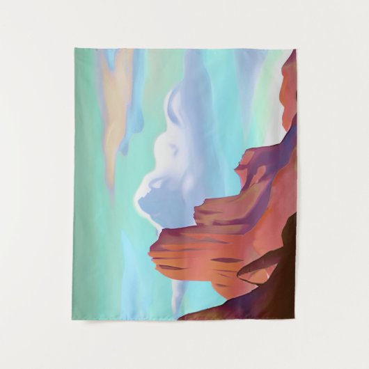 Zuidwestelijke woestijn met bergen minimalistische wandkleed (Voorkant)