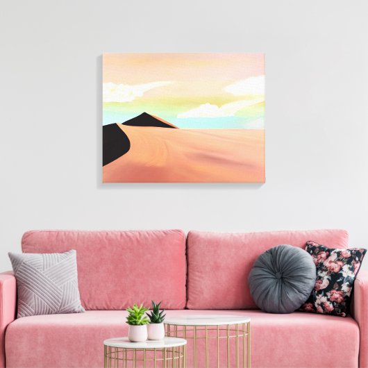 Zuidwestelijke woestijn met duinen minimalistische canvas afdruk (Insitu (Woonkamer))