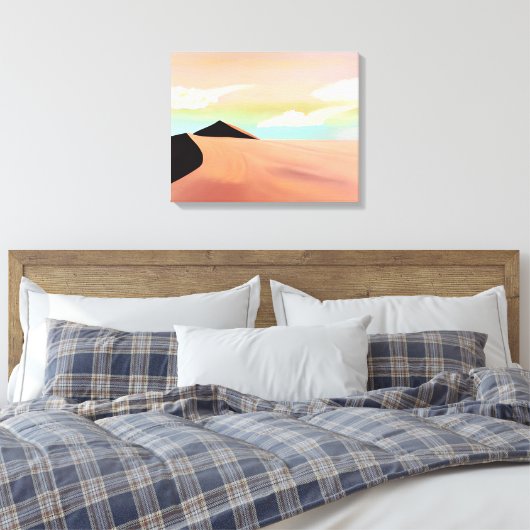 Zuidwestelijke woestijn met duinen minimalistische canvas afdruk (Insitu (Slaapkamer))