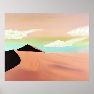 Zuidwestelijke woestijn met duinen minimalistische poster