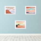 Zuidwestelijke woestijn minimalistische kunst muurkunst sets (Houten vloer)