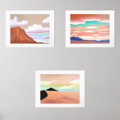 Zuidwestelijke woestijn minimalistische kunst muurkunst sets (Voorkant)