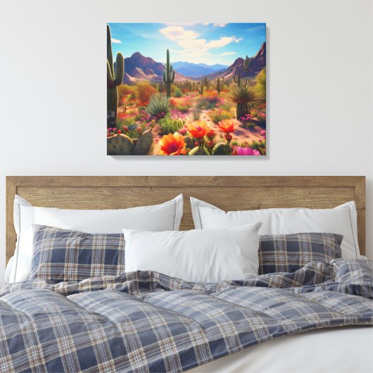 Zuidwestelijke Woestijn Uitgerekt Canvas Print (Insitu (Slaapkamer))