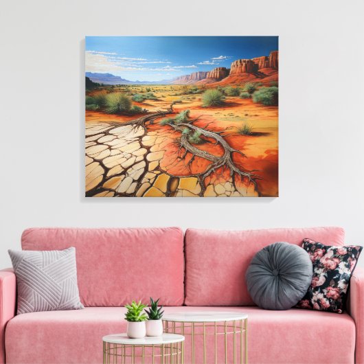 Zuidwestelijke Woestijn Uitgerekt Canvas Print (Insitu (Woonkamer))