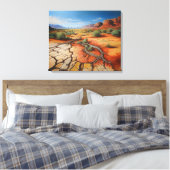Zuidwestelijke Woestijn Uitgerekt Canvas Print (Insitu (Slaapkamer))