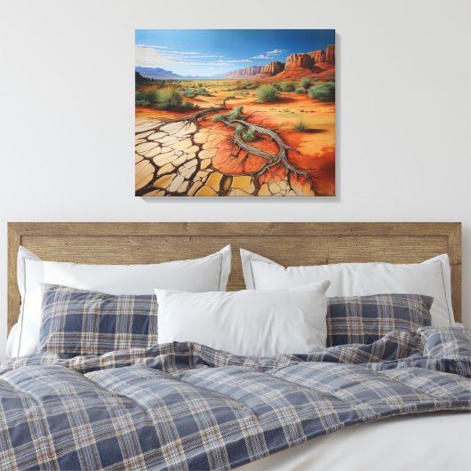 Zuidwestelijke Woestijn Uitgerekt Canvas Print (Insitu (Slaapkamer))